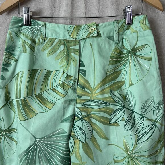 VTG Harve Benard Womens Tropical Leaf Print Old Money Capri Pants Size 8 Travel - Picture 7 of 8